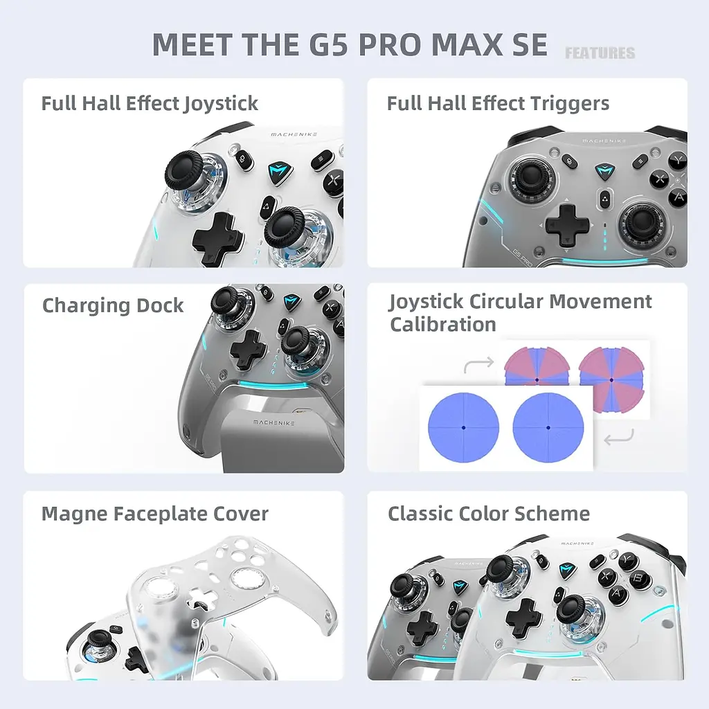 Ігровий геймпад Machenike G5PRO Max SE / З док-станцією / RGB / Grey - фото 6