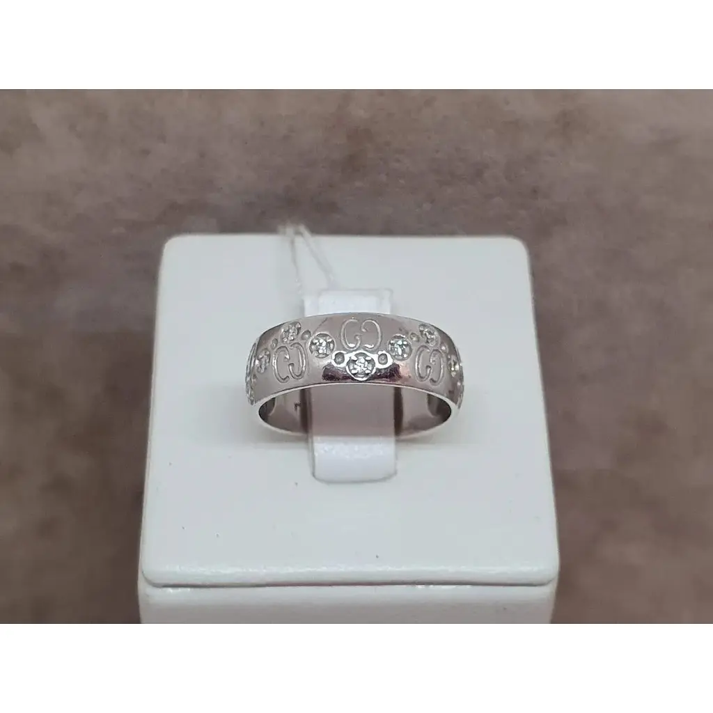 Срібне кільце Агні ГЛЕРА з фіанітами. 1636/1Р-CZ 17 - фото 4