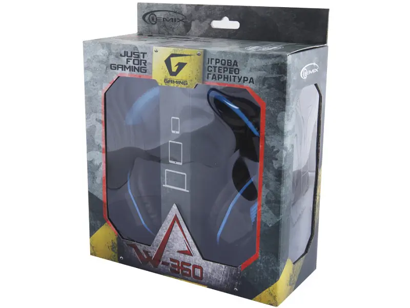Гарнитура Gemix W-360 Black/Blue - фото 3