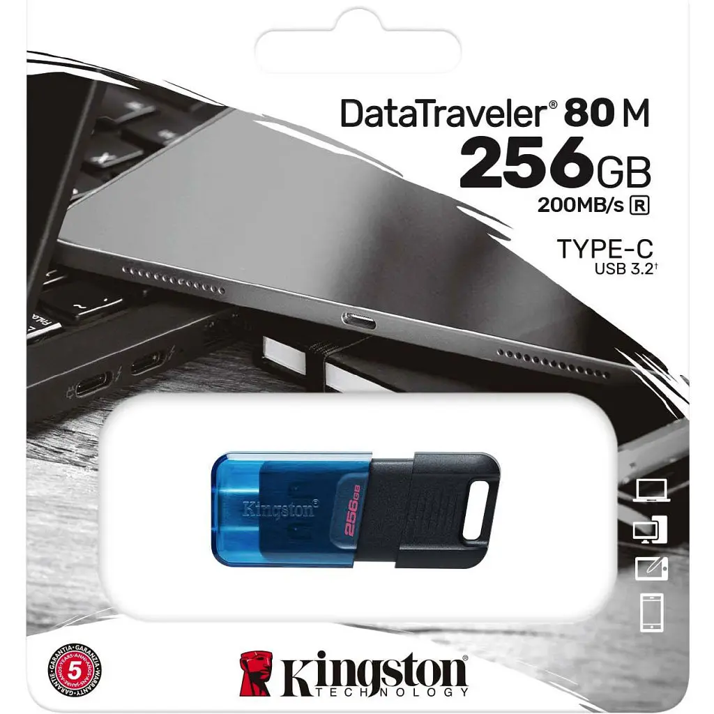 Флеш-накопичувач Kingston DT80M 128 ГБ 256 МБ/с USB-C 3.2 - фото 4