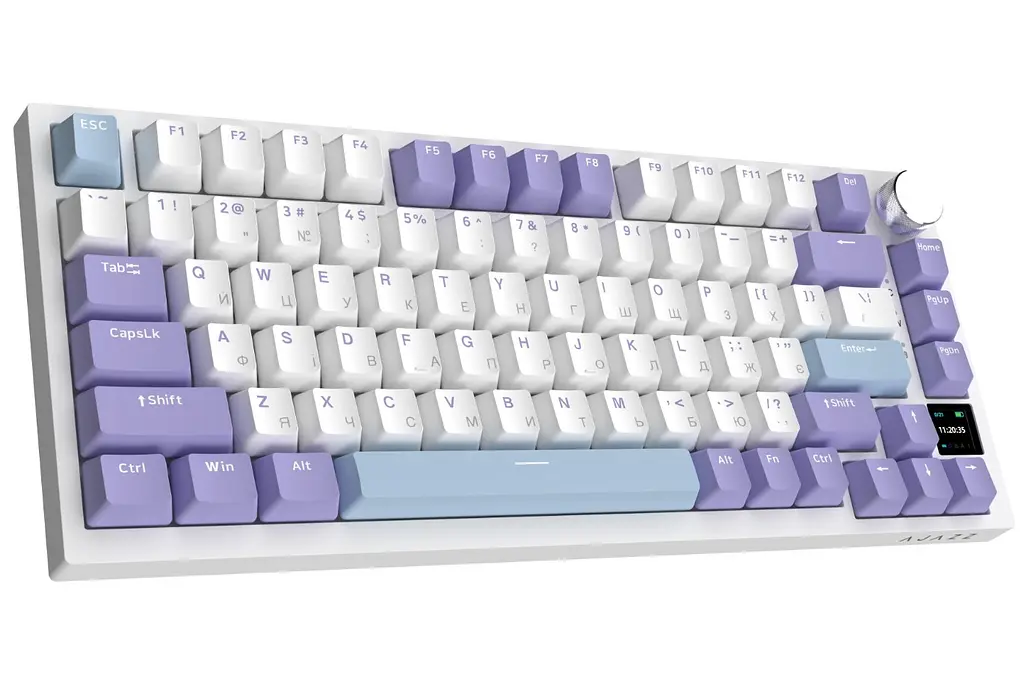 Клавіатура ігрова механічна бездротова Ajazz AK-820WP PRO White-Purple RGB Flying Fish Switch Hot-Swap - фото 5