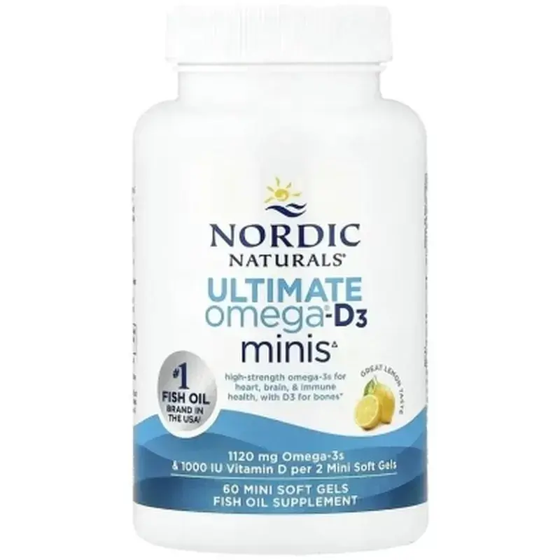 Вітамінно-мінеральний комплекс Nordic Naturals Омега-3 та вітамін D3, 1120 мг та 25 мкг (1000 МО), смак лимона, Ultima (NOR-06105) - фото 3