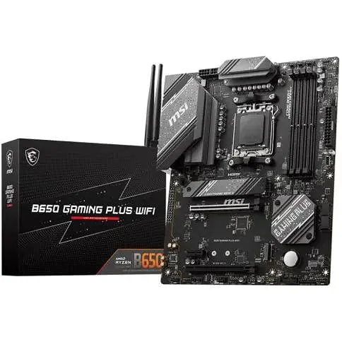 Материнська плата MSI AM5 B650 Gaming PLUS WIFI, B650, 4xDDR5, Int.Video (CPU), 4xSATA3, 2xM.2, 2xPCI-E 4.0 x16, 1xPCI-E 3.0 x1, ALC897, RTL8125BG, WiFi 6E, Bluetooth 5.3, 11xUSB3.2/4xUSB2.0, HDMI/DP, ATX - фото 2