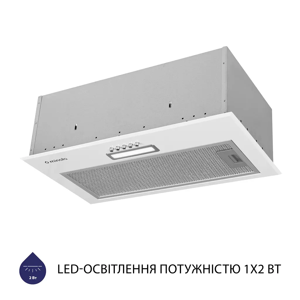 Витяжка повновбудована Minola HBI 5214 WH 700 LED - фото 3