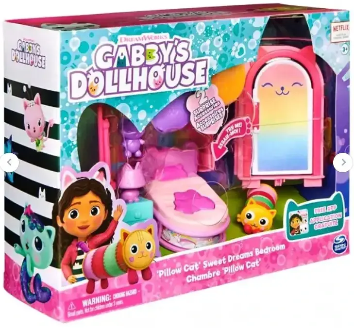 Ігровий набір Спальня Ляльковий будиночок Габбі Spin Master Gabby's Dollhouse Pillow Cat's Sweet Dreams Bedroom з фігуркою та аксесуарами (SKU-184) - фото 4