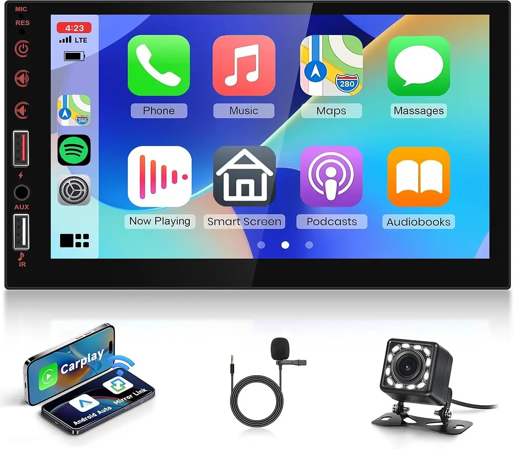 Автомагнітола Rimoody 2DIN 7" IPS з Wireless CarPlay та Android Auto