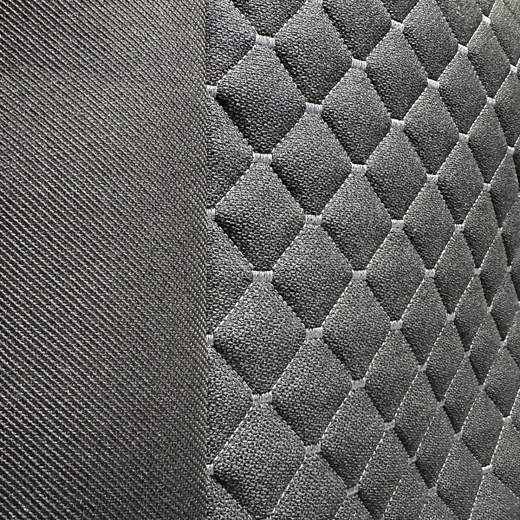 Автомобільні чохли B LUXE MAX Велюр під Алькантару (5 Підголівників) Чорний Ромб-Сіра нитка - фото 2