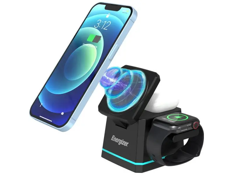 Бездротовий зарядний пристрій Energizer 3-in-1 Magnetic Wireless Charging Dock (WCP307) - фото 2