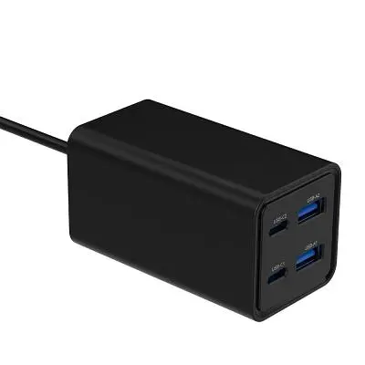 Зарядний пристрій Gembird 2xUSB-C PD65W + 2xUSB QC3.0 30W black (TA-UC-2A2C-PD65-01-BK) - фото 4