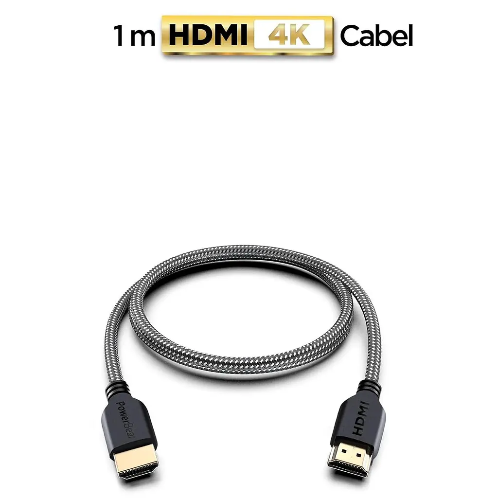 HDMI кабель PowerBear 4K 60Hz 1 м нейлоновый с позолоченными коннекторами - фото 5