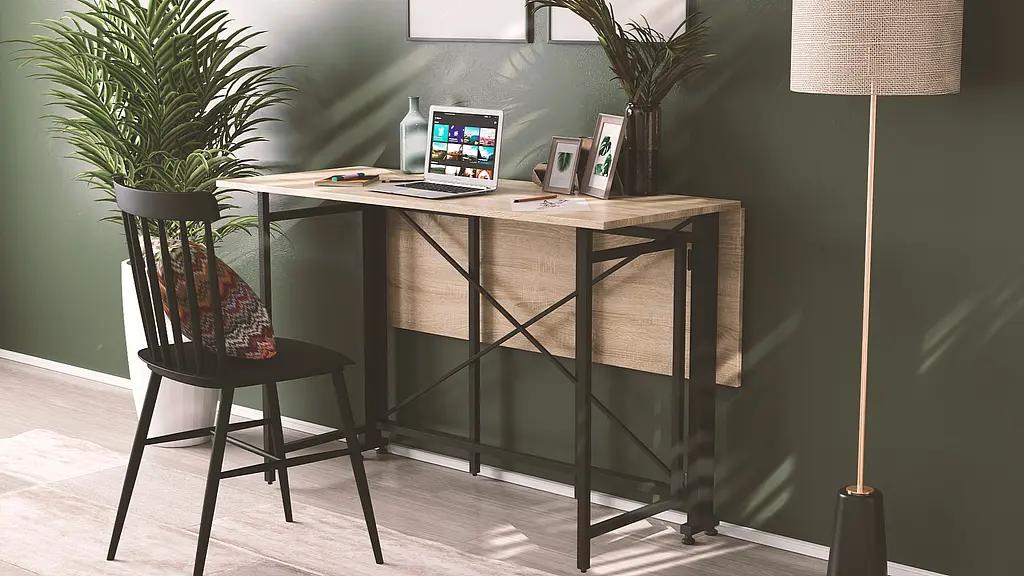 Стол-книга трансформер Орион 3 Ferrum-decor 750x1150x880 Черный металл ДСП Дуб Сонома 16 мм (FRD-105084) - фото 5
