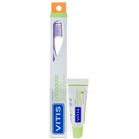 Зубна щітка Vitis Orthodontic Access + Vitis Orthodontic зубна паста 15 мл фіолетова  - фото 2