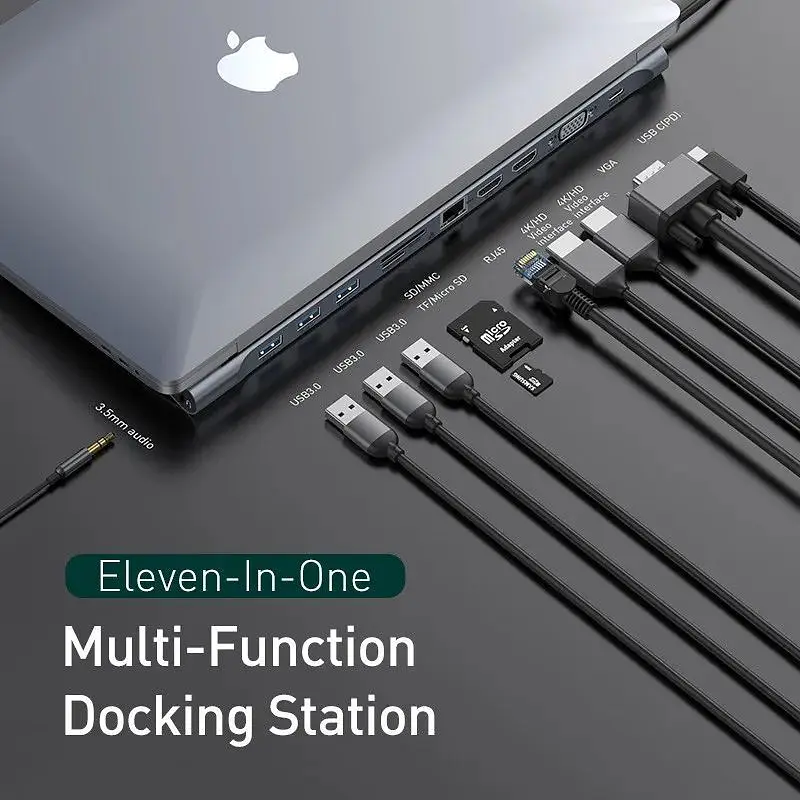 HUB адаптер Baseus Enjoyment Series Type-C Notebook 11-in-1 - фото 2