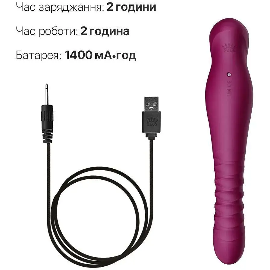 Смарт-вібратор-пульсатор Zalo King Velvet Purple кристал Swarovski - фото 7