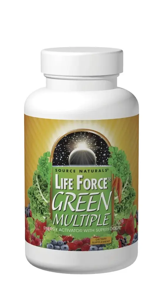 Мультивітаміни, Life Force Green Multiple, активатор енергії із суперпродуктами, 45 Source Naturals vit0002863