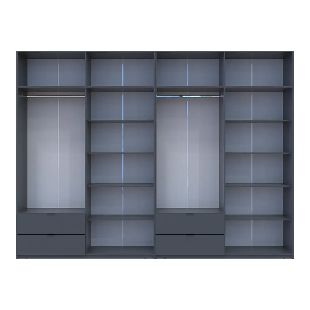 Шафа для одягу Doros Лукас Графіт 4+4 ДСП 320х50х240 (42005129) - фото 5