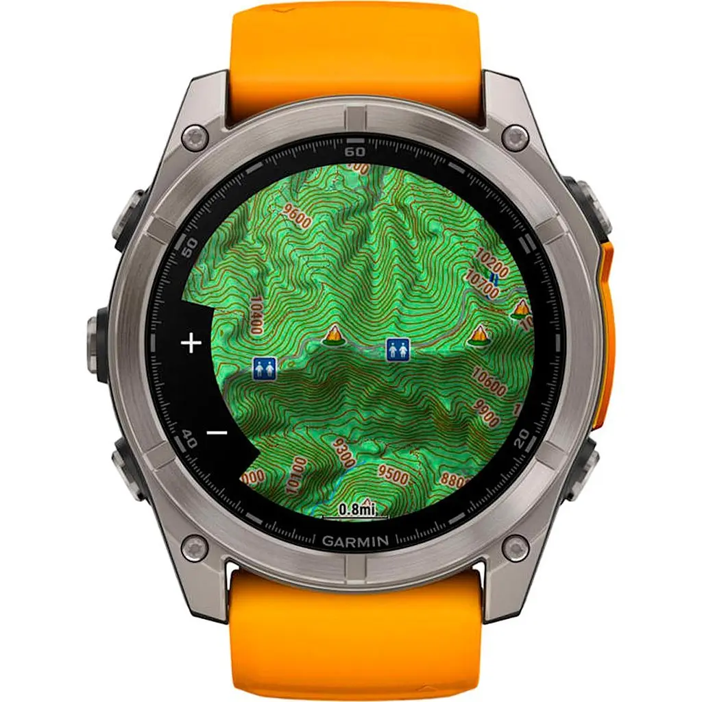 Смарт-годинник Garmin Fenix 8 AMOLED Sapphire 51mm Titanium with Spark Orange/Graphite Silicone Band (010-02905-10) [115048] - фото 8
