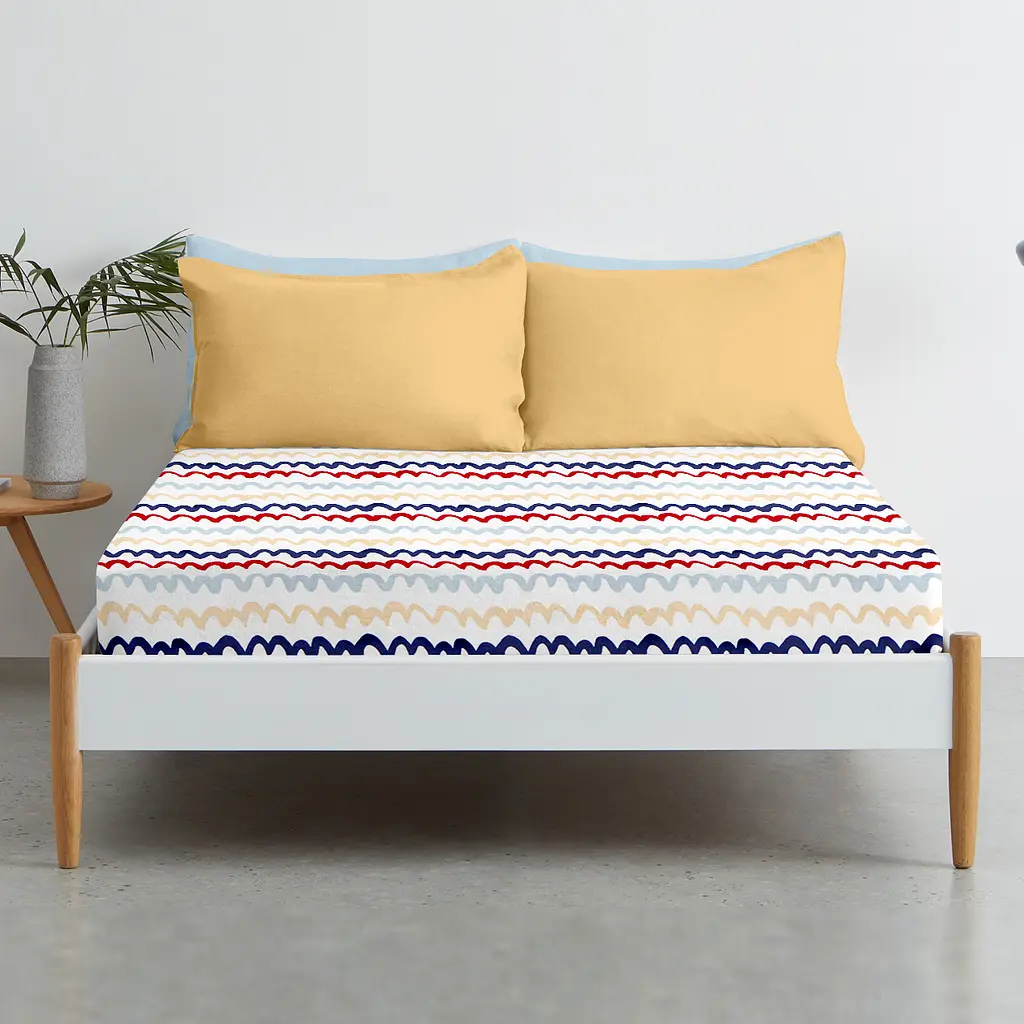 Дитяче простирадло Cosas Wavy Lines CS1 110х160 червоне (WavyLinesRedBlue_110x160) - фото 3