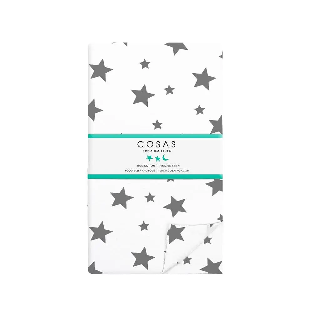 Комплект постільної білизни Cosas полуторний BIG STAR CS4 160 x 220 см (StarBigGrey_Rose_160) - фото 5