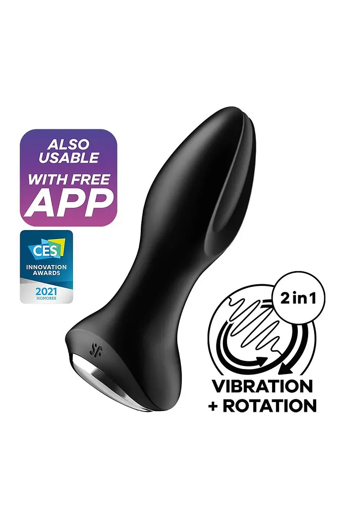 Анальна смарт вібропробка із перловим масажем Satisfyer Rotator Plug 2+ Black Satisfyer IG003160; SO6279 94174 - фото 8