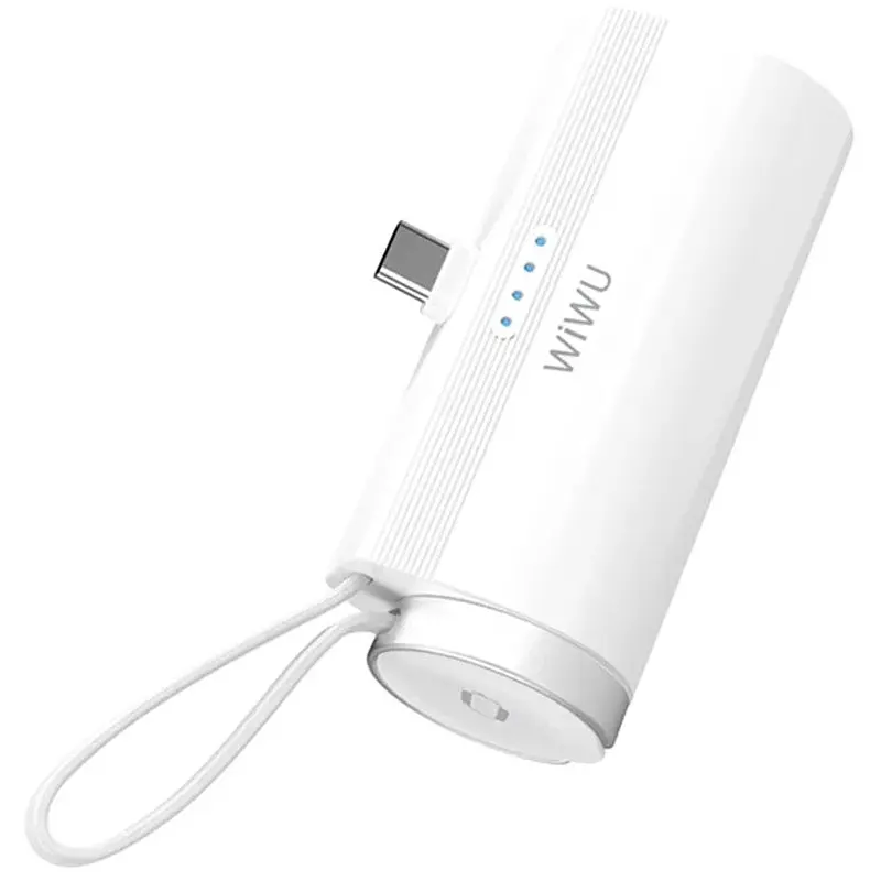 Портативний ЗП Power Bank WIWU W026 2 in 1 Type-C з БЗП For Apple Watch 15W 5000 mAh White - фото 3