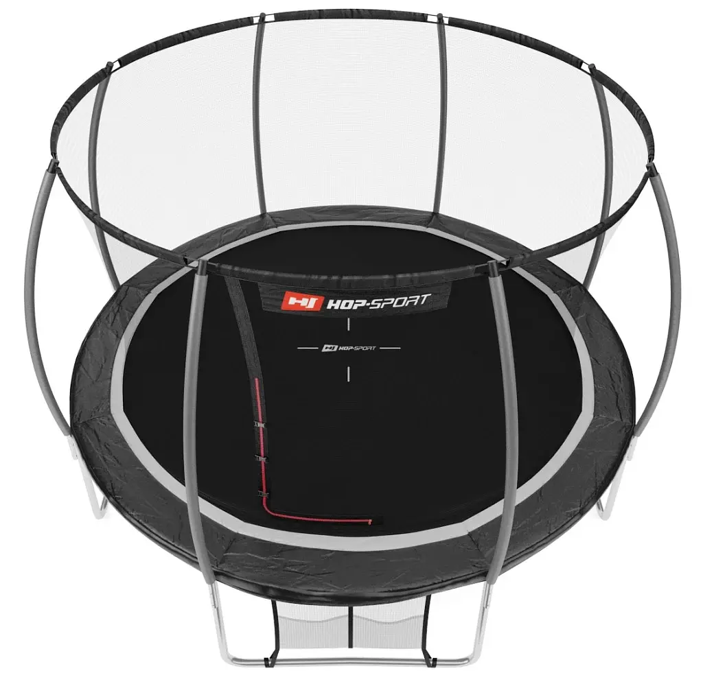 Батут Hop-Sport Premium 12ft с внутренней сеткой 366 см черно-серый - фото 3