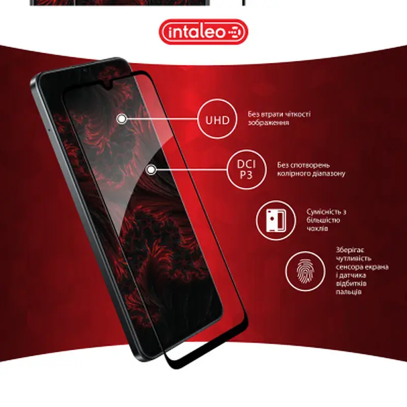 Скло захисне Intaleo Full Glue Realme Note 60X Black (1283126609053) - фото 4