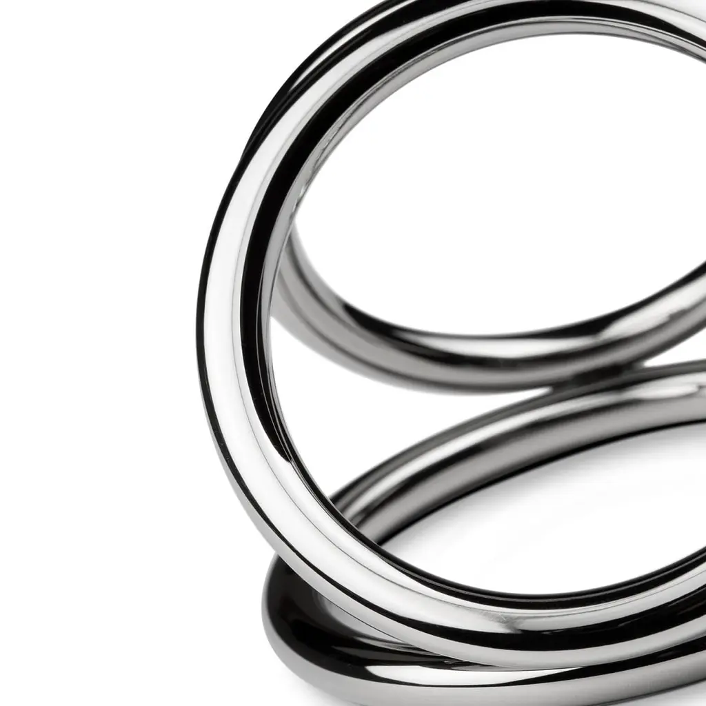Потрійне ерекційне кільце Sinner Gear Unbendable Triad Chamber Metal Cock and Ball Ring Large - фото 4