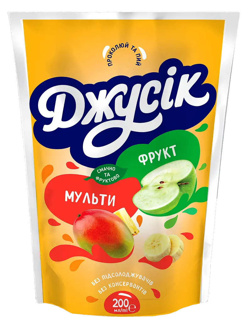 Напій соковий Джусік Мультифрукт пастеризований 200 мл х 10 шт. - фото 2