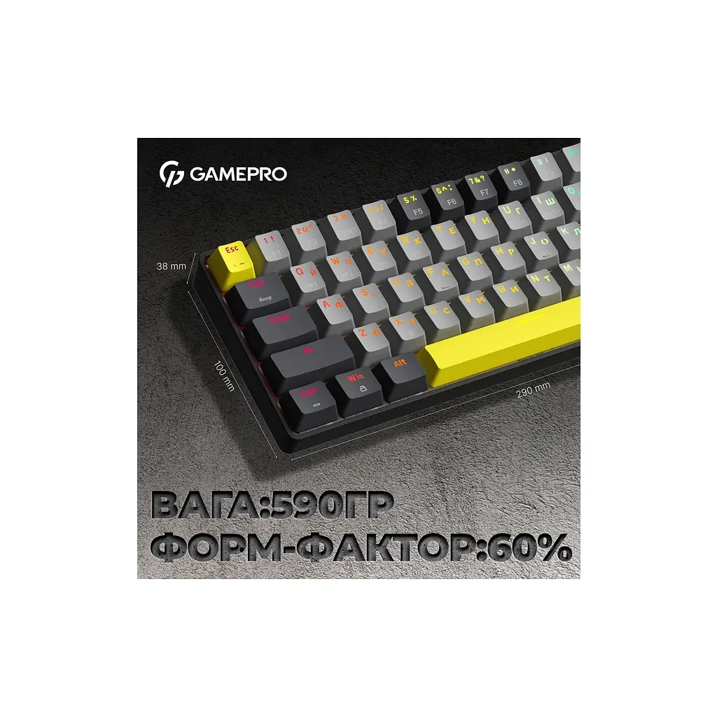 Клавіатура GamePro MK130G Pro Outemu Red Switch Hot-Swap 60 RGB USB/Wireless/Bluetooth Black (MK130G Pro) - фото 6