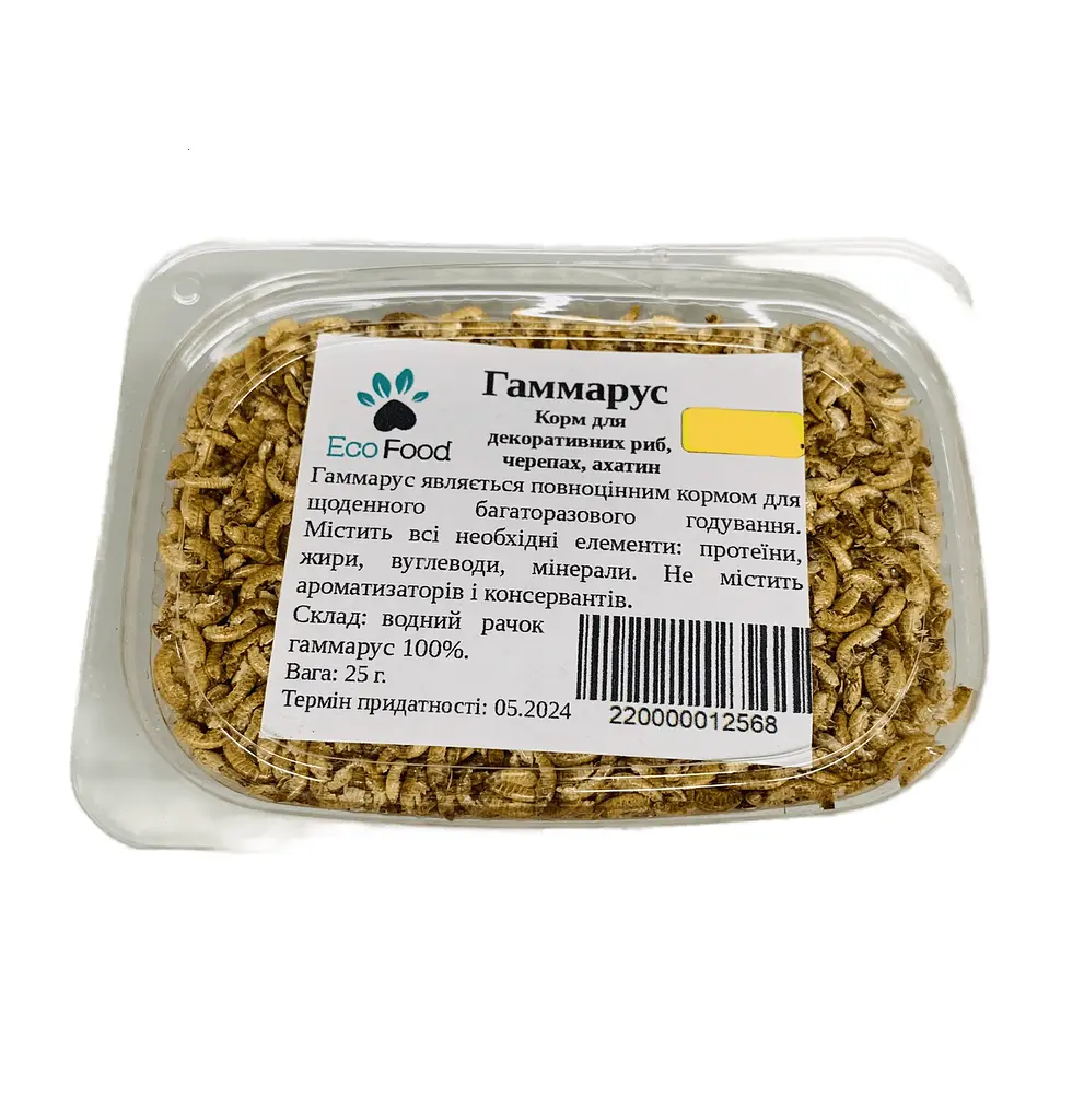 Корм для риб та черепах EcoFood Гаммарус 25 г 2568