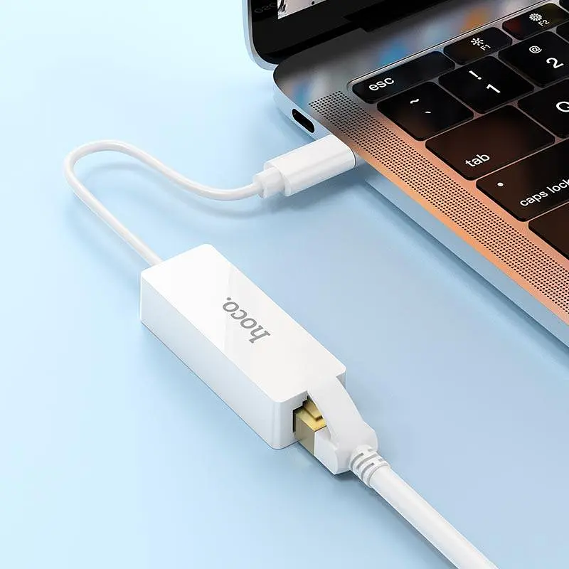 Перехідник Hoco UA22 Acquire Type-C ethernet adapter (100 Mbps) - фото 7