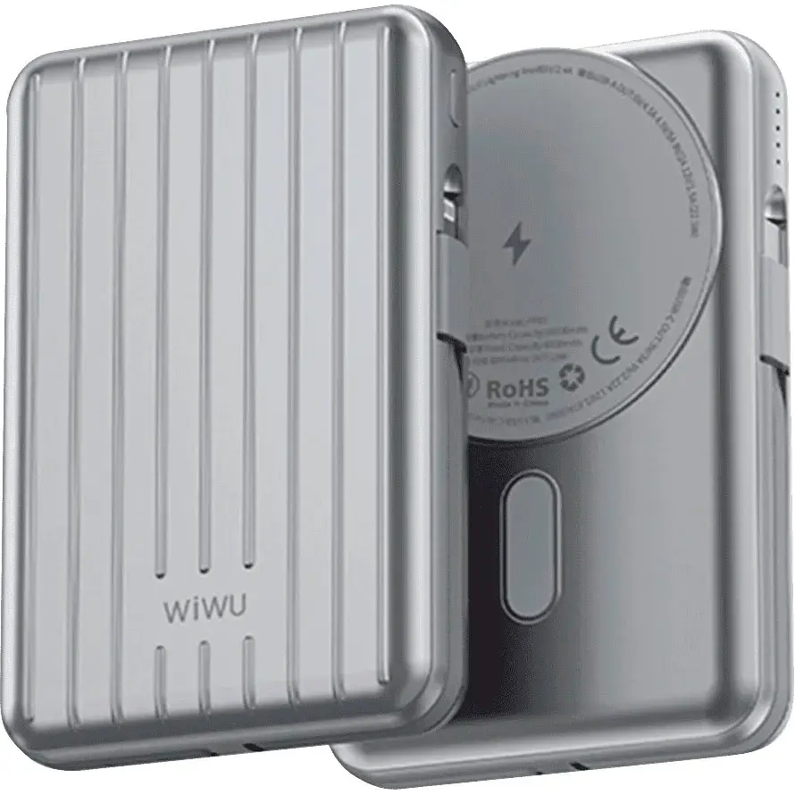 Внешний аккумулятор WiWU PP04 Trunk Series Magnetic Wireless 20000mAh 22.5W Silver (6936686410847) [104338] - фото 3