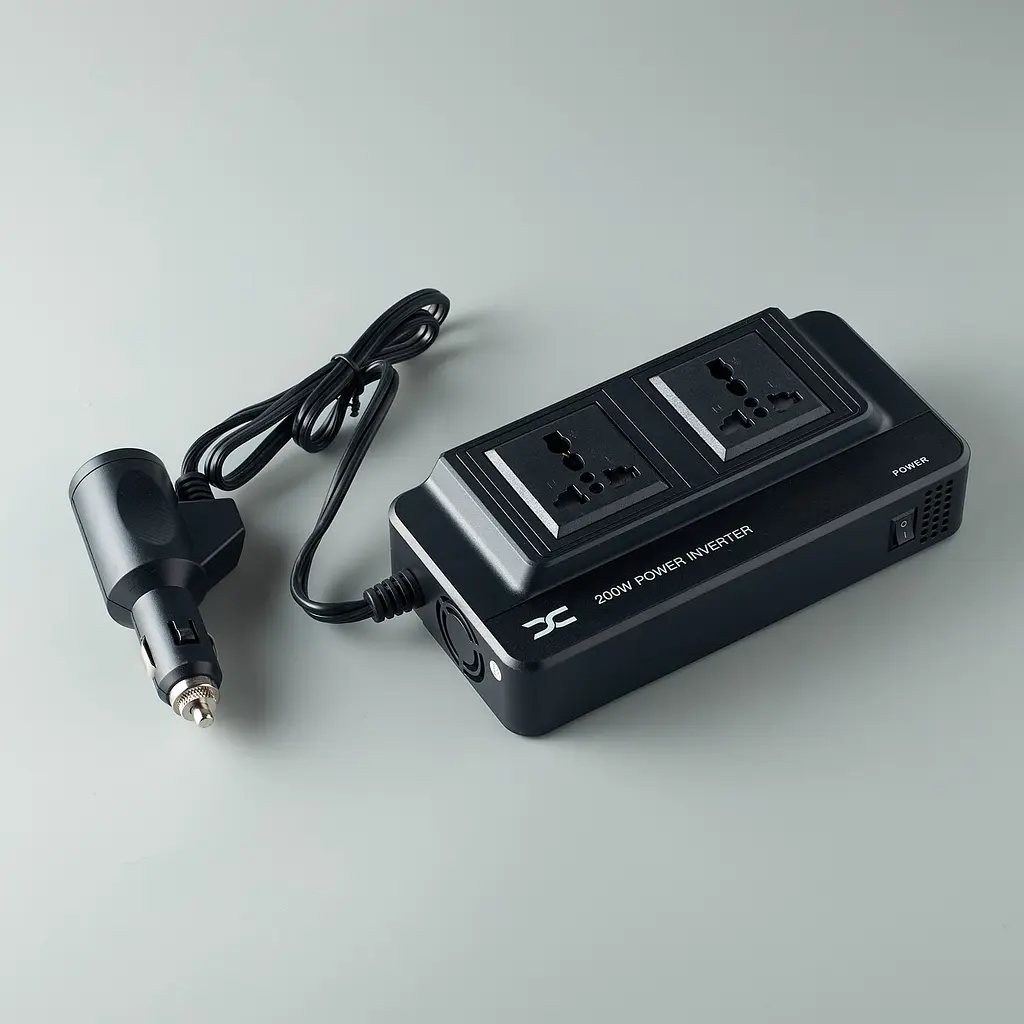 Автомобільний інвертор 12 - 220в - DC XC-37 (розетки 2xEU + 2USB + PD ) 200W чорний