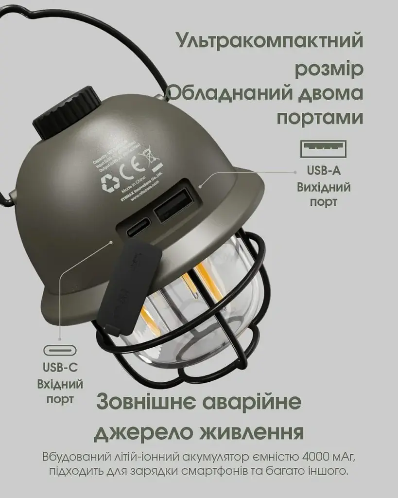 Кемпінговий підвісний ліхтарик Nitecore LR40 100лм з Power Bank Type-C (Білий) - фото 6