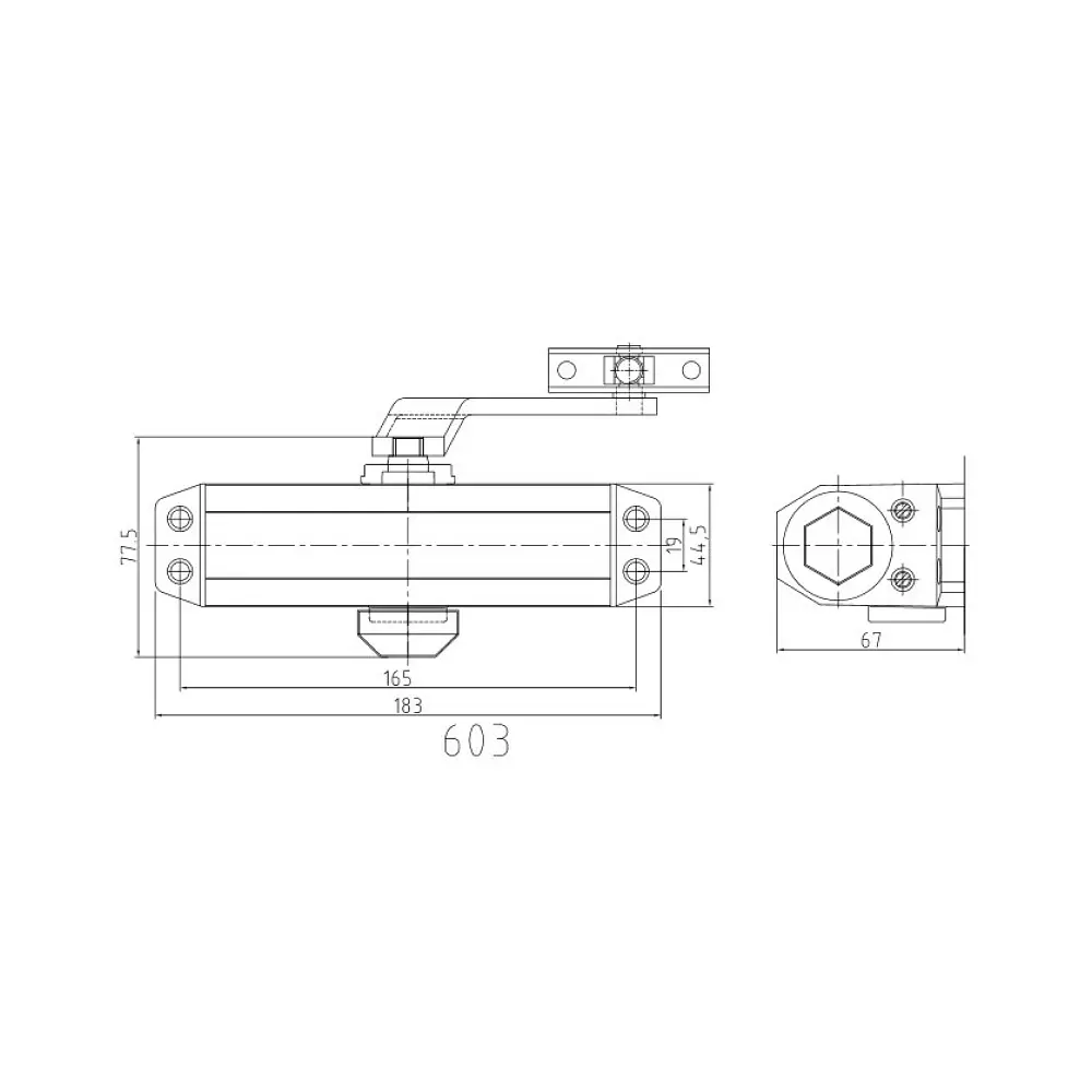 Дверний доводчик Dortec DT-63 Silver (63-00014) - фото 4