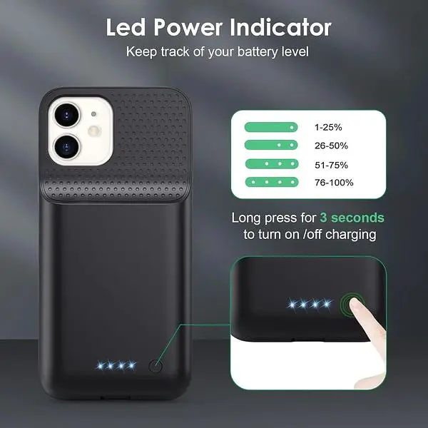 Чохол з акумулятором для iPhone 12/12Pro потужний 10800 мАг - фото 7