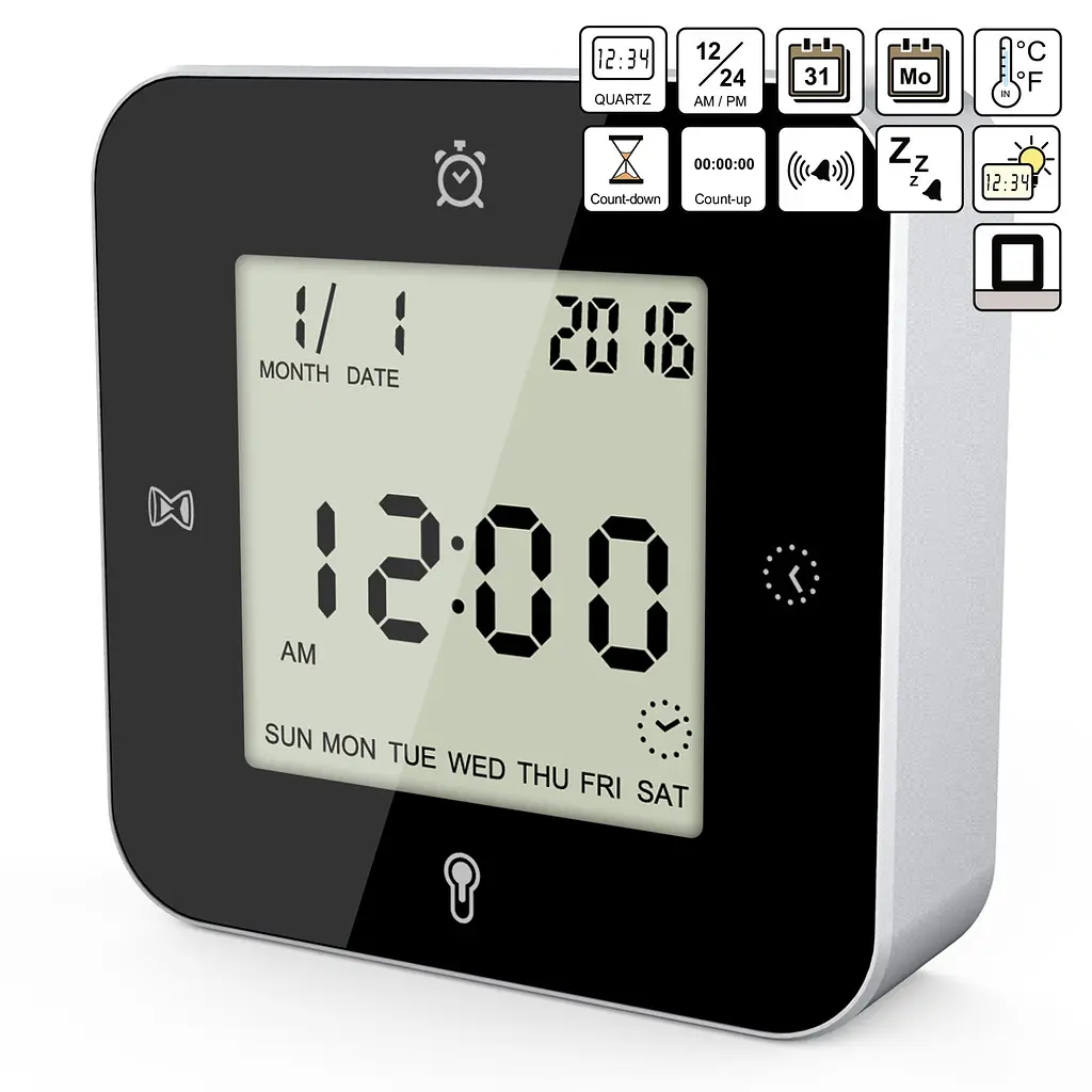 Годинник настільний Technoline WT344 Black/Silver (WT344), Чорний - фото 4
