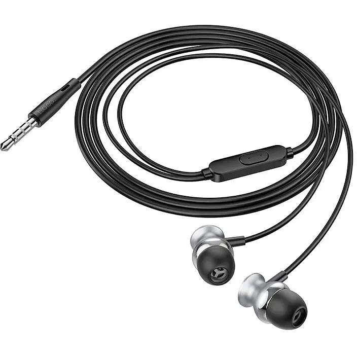 Наушники Hoco Fountain metal universal earphones with microphone M106 черные - фото 3