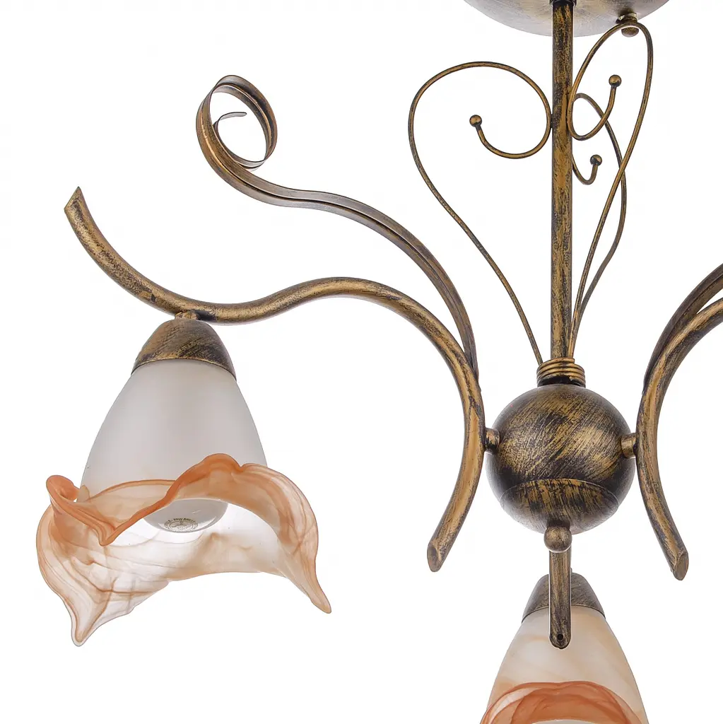 Люстра потолочная Brille флористика для кухни E14 60W G (LK-147C/3) - фото 3