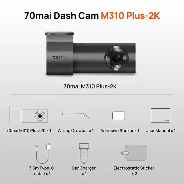 Відеореєстратор Xiaomi 70mai Dash Cam M310 Plus-2K - фото 2