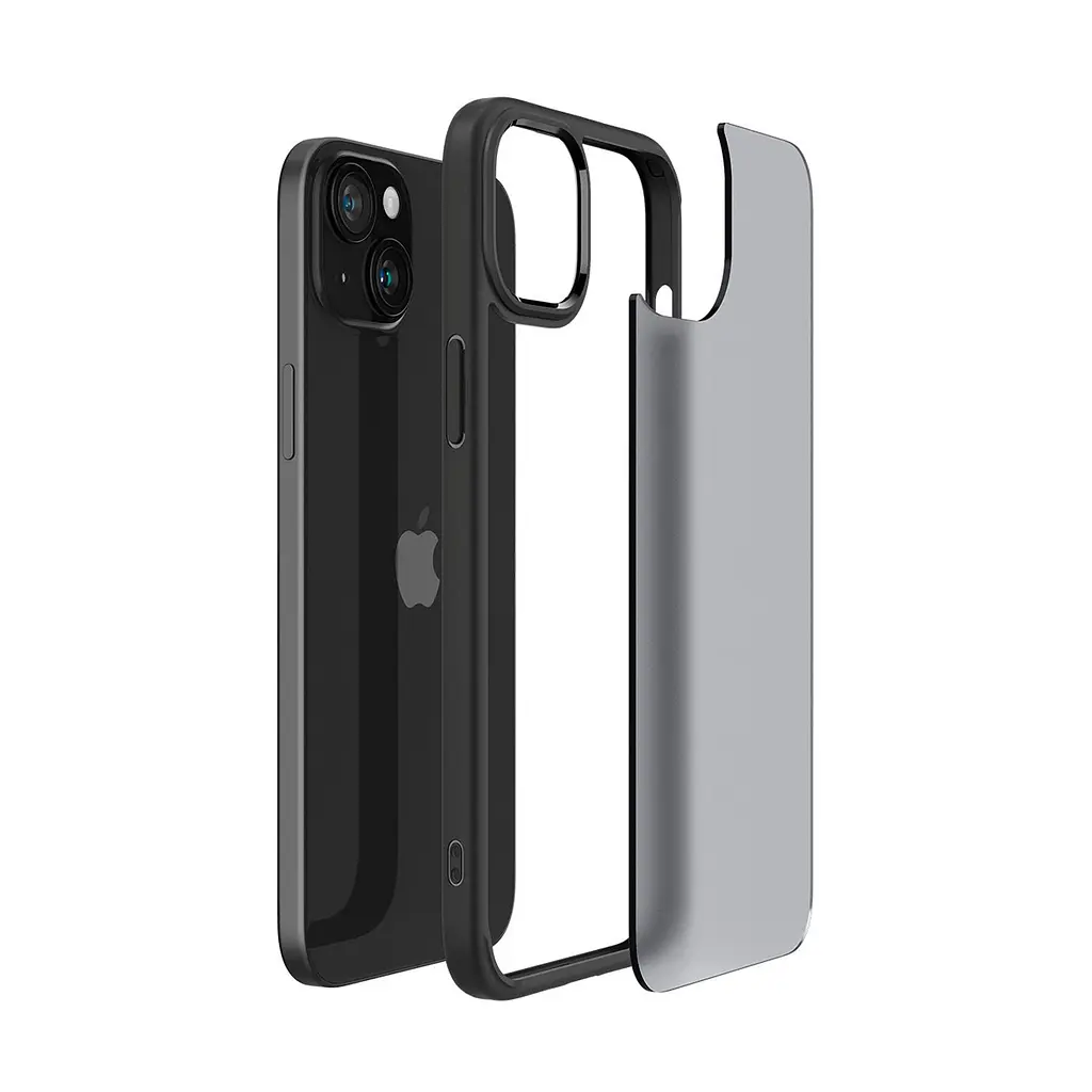 Чехол Spigen Ultra Hybrid для iPhone 15 Plus Frost Black (ACS06656) + защитное стекло - фото 8