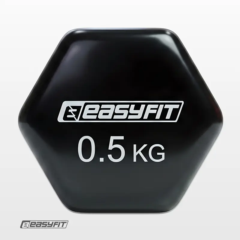 Гантель для фітнесу 0.5 кг EasyFit із вініловим покриттям чорна - фото 3