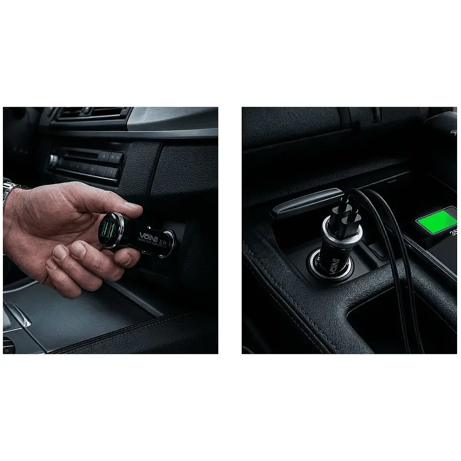 Автомобільний зарядний пристрій Voin 2USB 12/24V - 5V 2.4A (C-2411BK) - фото 4