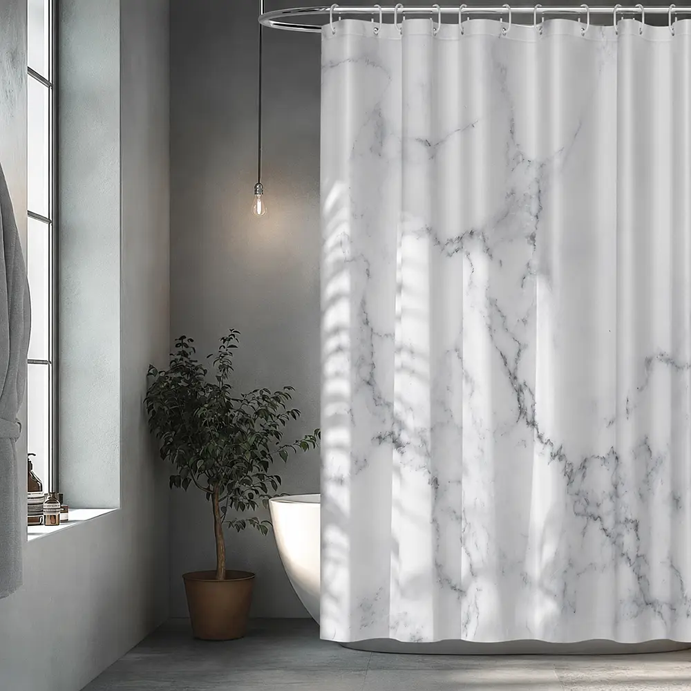 Тканинна штора для ванної кімнати NOIR ELEGANCE, без кілець. Розмір 200х180см. - фото 2