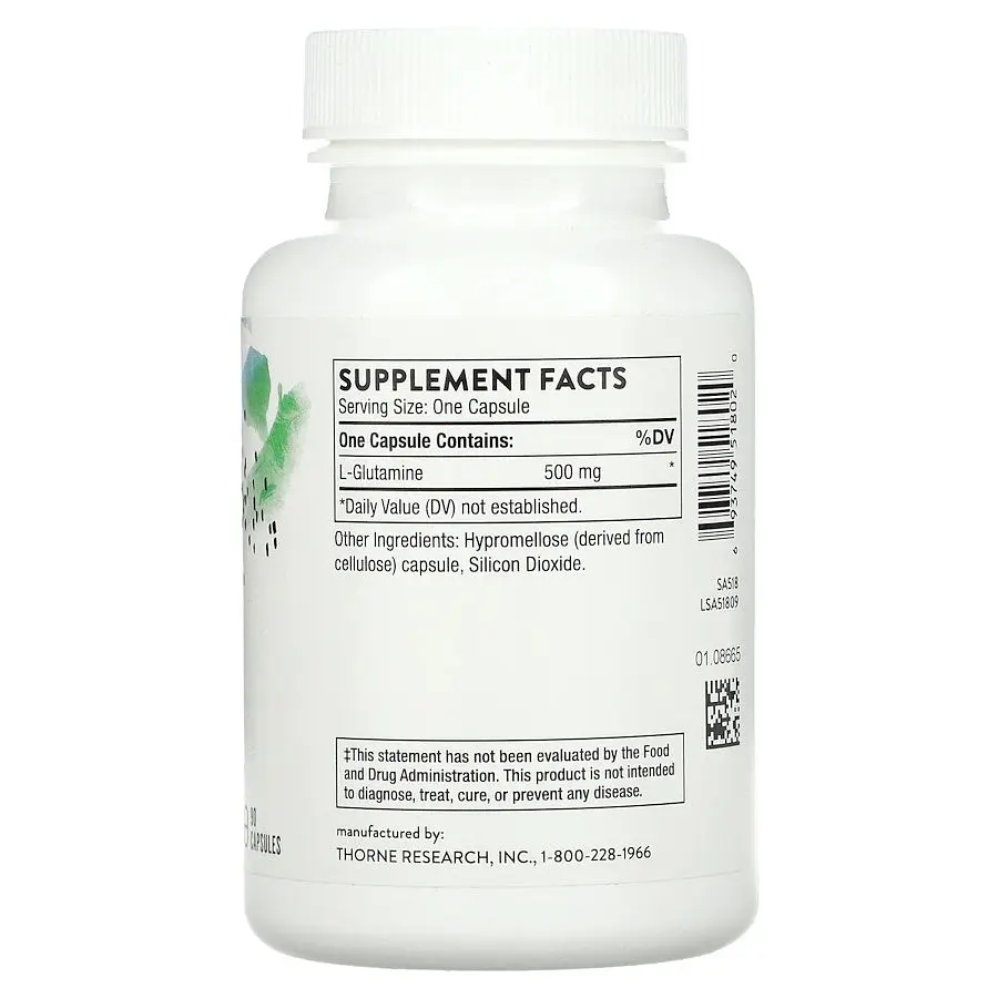 Аминокислота Thorne L-Glutamine 90 капсул - фото 2