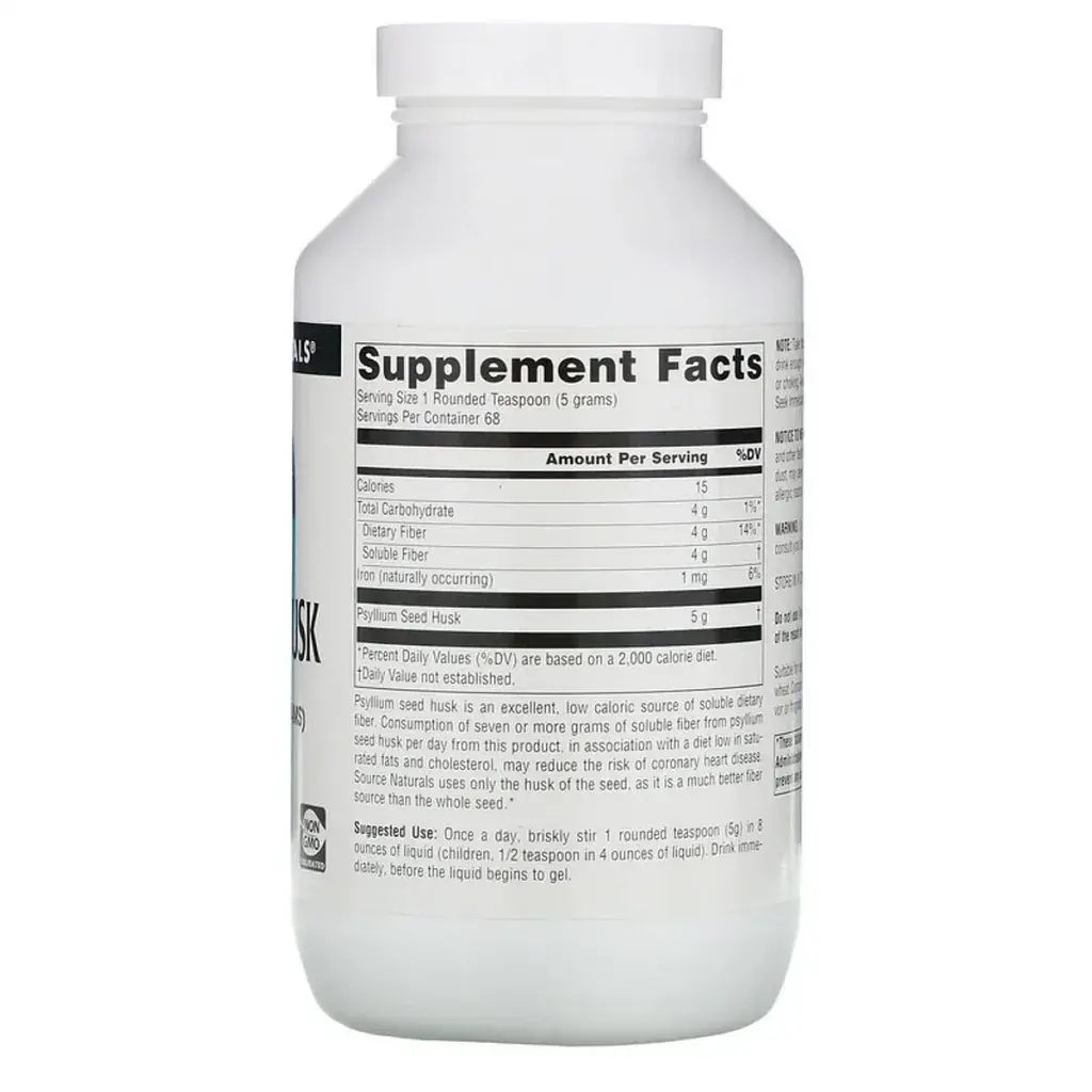 Трави Source Naturals Порошок з лушпиння насіння подорожника, Psyllium Husk Powder (SNS-00779) - фото 2