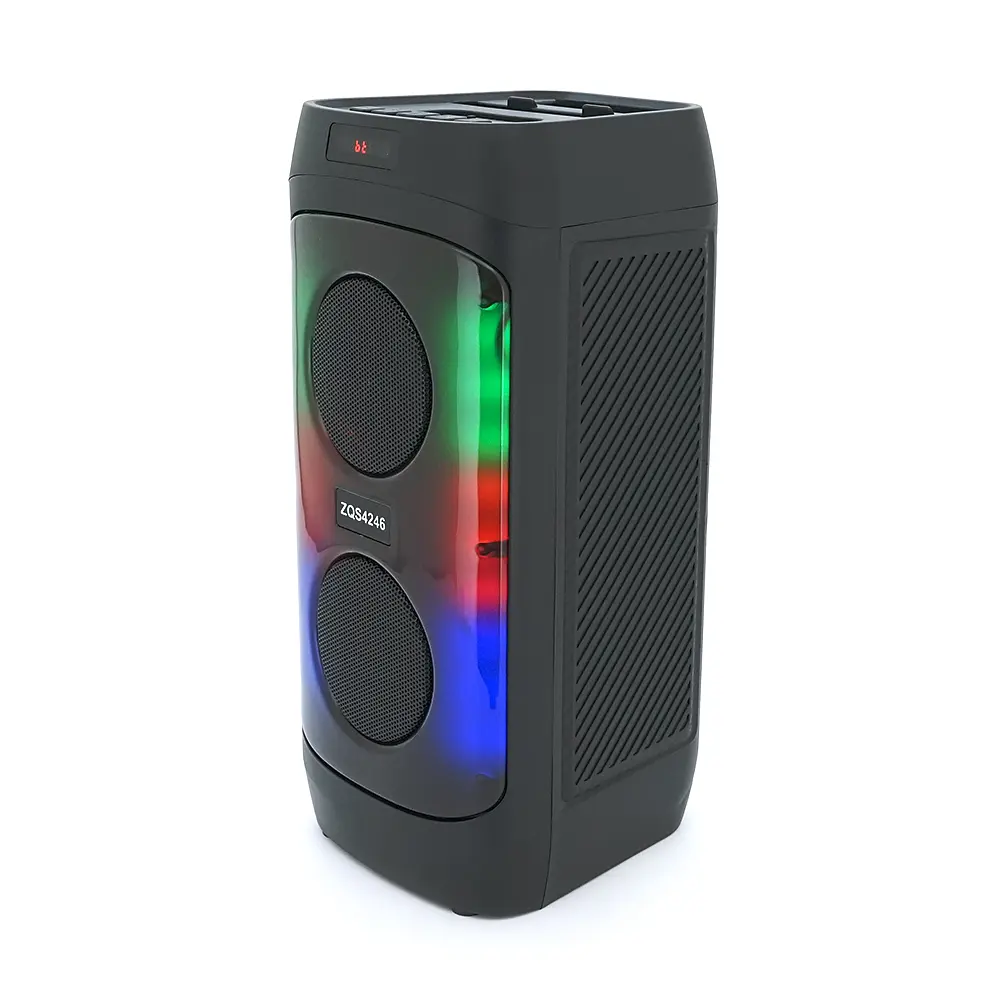 Акустична система Voltronic з підсвічуванням ZQS4246, 2х15W, вбудований акум 3600mAh, живлення від USB кабелю, Black, Box - фото 3