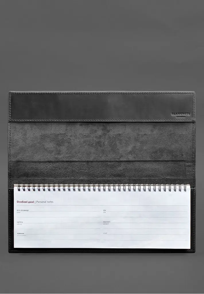 Настольный планер с блоком на пружине черный Crazy Horse - фото 3