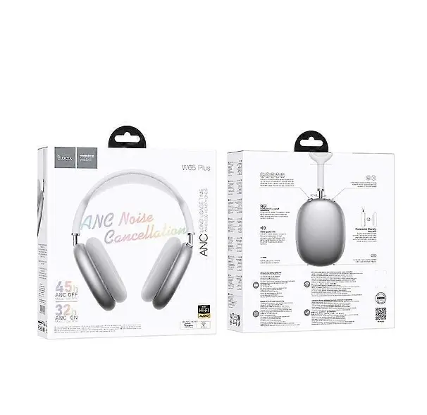 Навушники Bluetooth Hoco W65 Plus Happy ANC BT headphones Silver - фото 2
